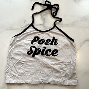 O-mighty x Dolls Kill - Posh Spice halter crop top